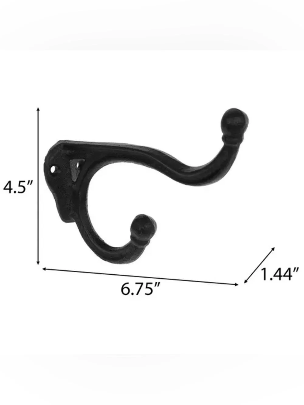 (2) Cast Iron Double Wall Hook